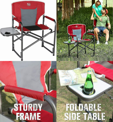 Timber Ridge Portable Outdoor Camping Folding Director S Chair With Side Red 6930252042487 Timber Ridge Portable Outdoor Camping, Timber Ridge Outdoor Furniture