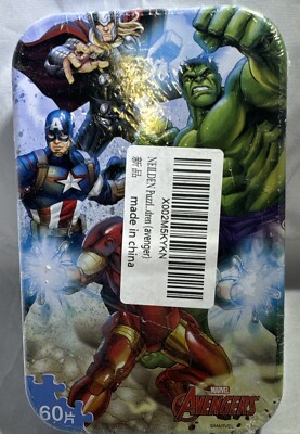 Marvel Puzzle 60pc Avengers Disney Tin Ironman Hulk Captian America & Thor New
