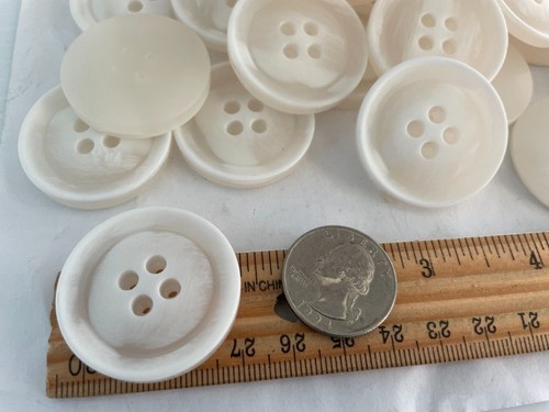 New White Big large Coat Jacket Buttons White size 1 3/8inch =34mm W 27 - Picture 2 of 10
