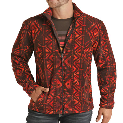 Powder River By Panhandle  Men's Fleece Zip Maroon Jacket PRMO92RZXZ-60