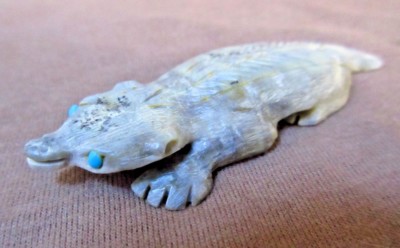Native Zuni Picasso Marble Badger Fetish by Dane Malani -  C2648
