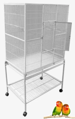 MCAGE X-Large Bird Parrot Flight Breeding Cage With Nest Door and Rolling Stand Finch