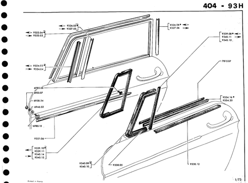 Plaquette à Vis Inox Fixation Enjoliveurs flancs de porte Peugeot 404 cc - Imagen 3 de 3