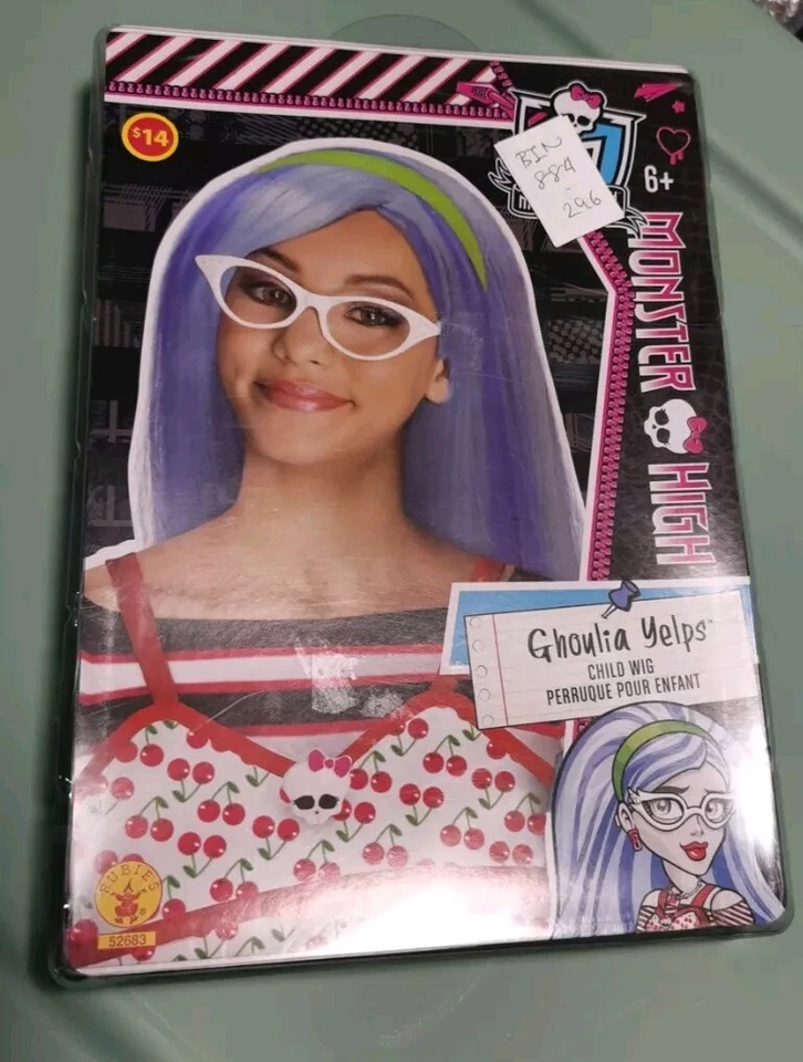 MONSTER HIGH GHOULIA YELPS HALLOWEEN WIG DRESS UP COSTUME ACCESSORIE NIB Foto 3 de 4