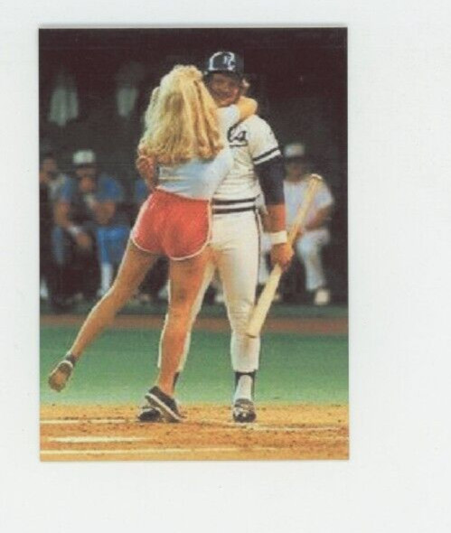 George Brett and Morganna METAL baseball card -Kissing Bandit