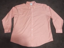 Brooks Brothers Oxford Shirt Mens Medium Coral Brookscool LS  Regent Logo 2XL