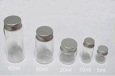 5pcs 20ml Empty Sample Vials Clear Glass Bottles with Aluminium cap