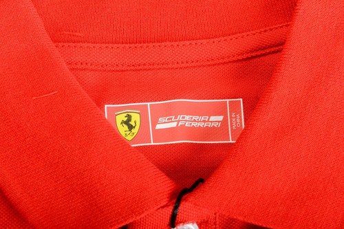 Scuderia Ferrari Boy "Tricolor Flag Piquet" Red Polo Shirt 13/14 Years - Picture 3 of 4