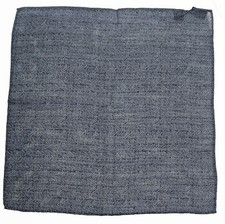 New Mens Bloomingdales Silk Wool Navy Herringbone Handkerchief Pocket Square