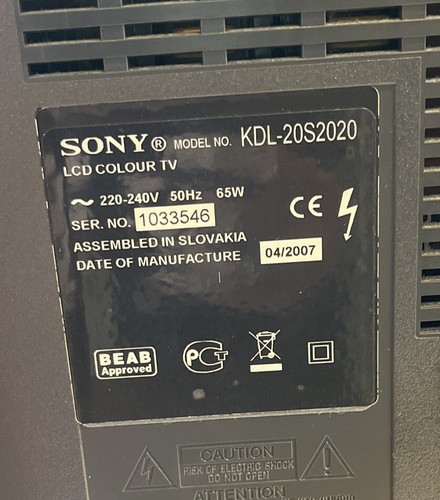 Sony Bravia KDL-20S2020 20" LCD Television Retro Gaming TV HDMI Freeview +Remote - Picture 4 of 6