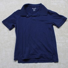 The Children's Place Youth Boys Polo Shirt Top Small 5/6 Blue Solid Short Sleeve