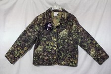 COLDWATER CREEK Multi-Colored Floral Tapestry Blazer W/Brooch Size PS B69