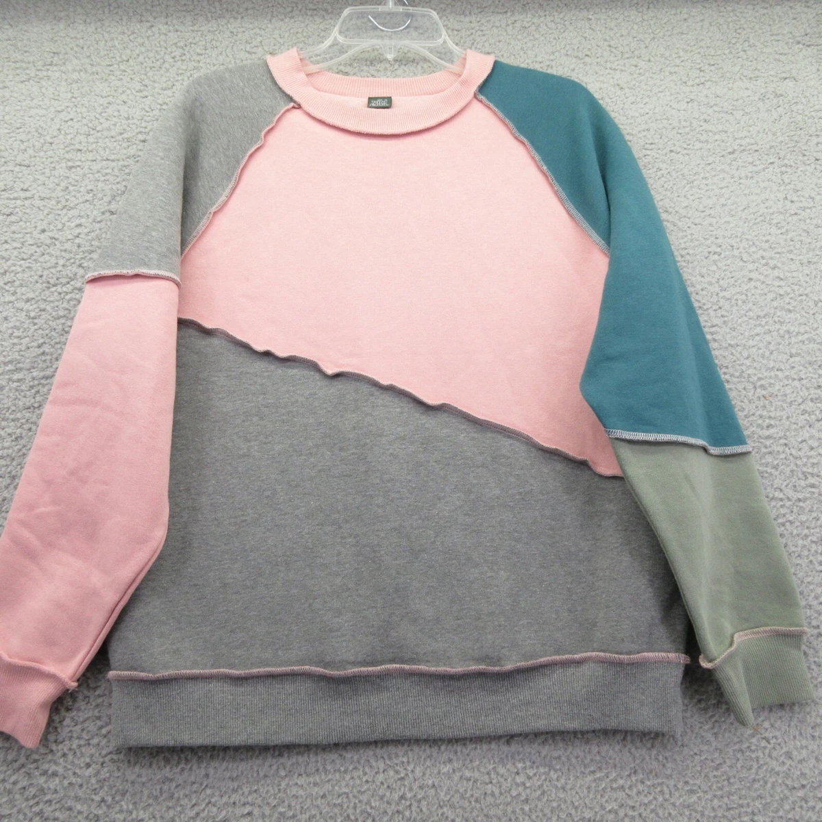 Wild Fable Oversized Sweatshirt Pink Color Block Small MSRP 22.00