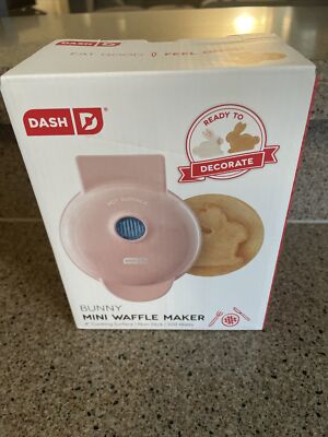 Target Dash Rabbit Waffle DASH Mini BUNNY Waffle Maker Pink Easter Rabbit NEW Box NIB Recipe ...