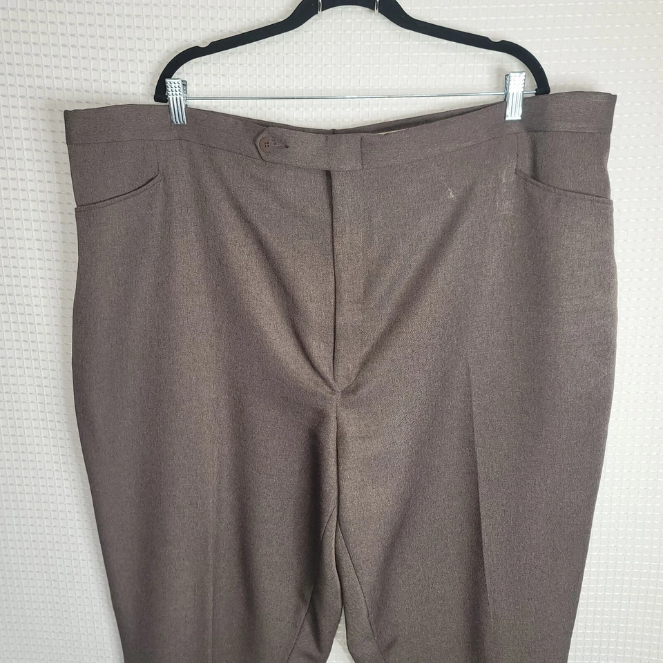 Pantalones de vestir Botany 500 marrón para hombre 52-M cintura elástica y bolsillos Foto 2 de 4