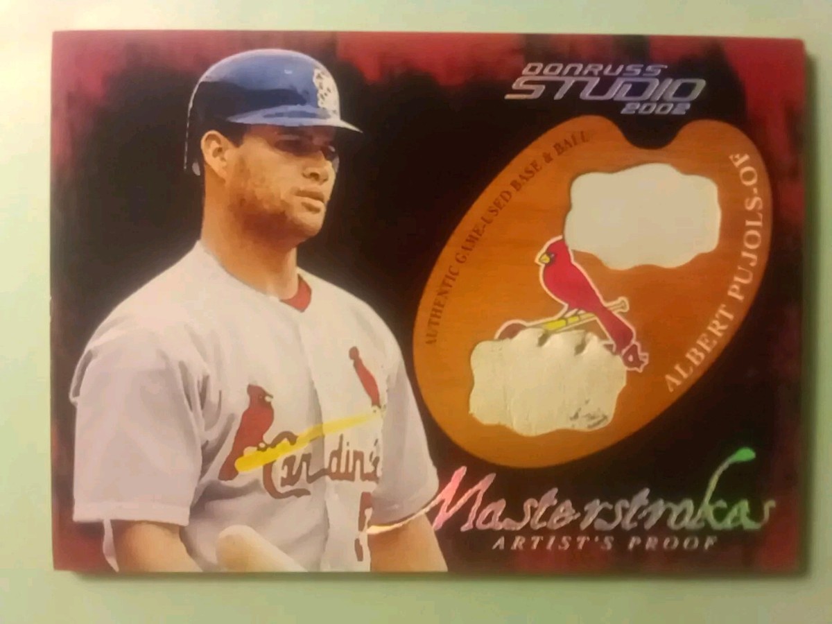 2002 Donruss Studio Albert Pujols Ball And Base Patch From Rookie 