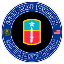 Cold War Veteran 205th Infantry Brigade Bumper Sticker Military Vinyl Decal 5"