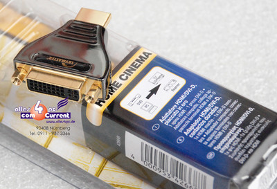 PROFESS. QUALITÄT HI-FI DVI HDMI > DVI DVI-D ADAPTER HD-PRO 24K GOLD KONTAKTE MM