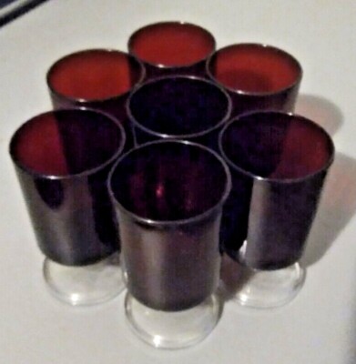 Luminarc Verrerie d'Arques Ruby Red Juice Glass/Brandy Sniffer 4'' Tall 7 pcs.