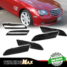 For 2004-08 Chrysler Crossfire Front & Rear White LED Side Marker Light Pair Set