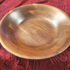 Fruit Bowl Mid Century MCM Walnut Large 9.75" Diameter Salad