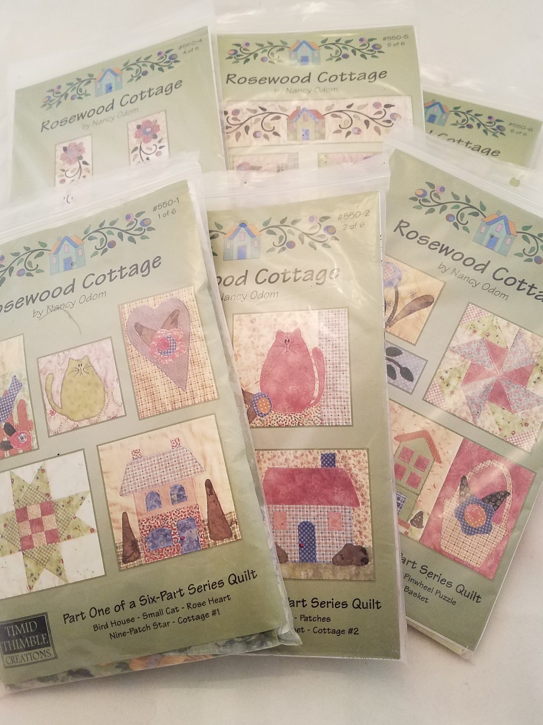 Rosewood Cottage Parts 1 6 Quilt Block Patterns Timid Thimble 2000