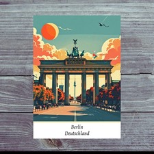 Retro Postkarte Berlin   Stadtansicht im Vint...
