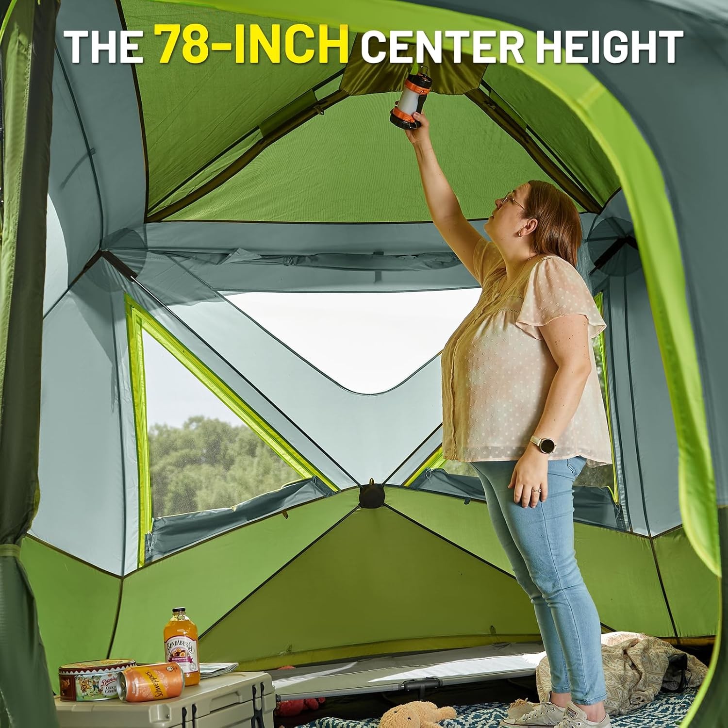 4/6 Person Instant Pop Up Hub Tent, Easy 60 Second Setup, Weather Resistant