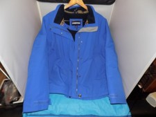 Lands' End Waterproof Squall Jacket L 14-16 Raincoat W Hood Fast Ship
