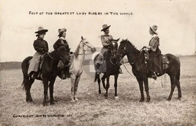 Oklahoma OK Bliss 101 Ranch Rodeo Performing Cowgirls   1911 RPPC Postcard COPY