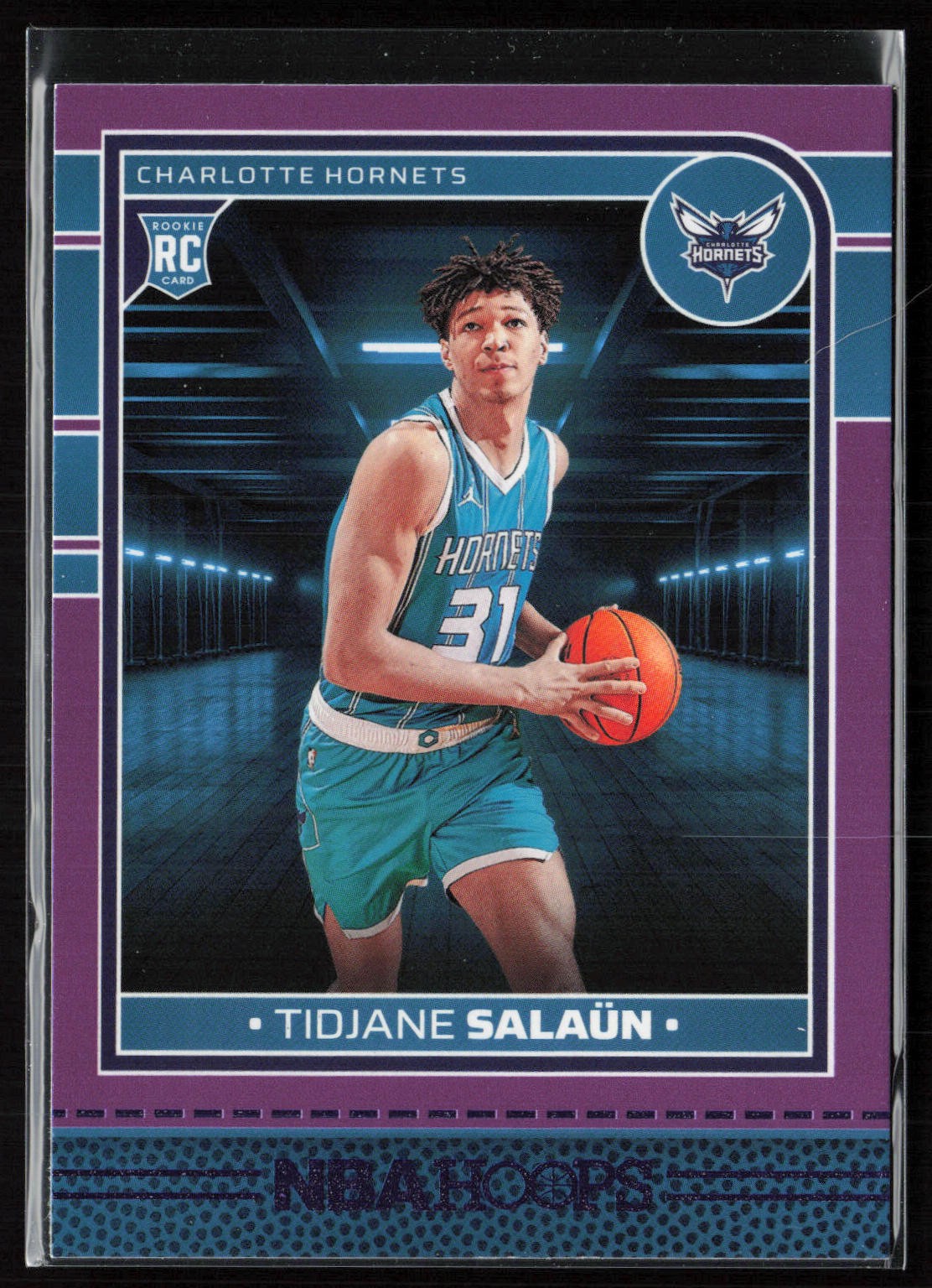 Tidjane Salaun 2024-25 Hoops #236 Purple RC Charlotte Hornets