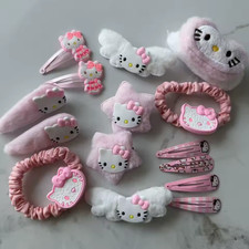 15pc Hello Kitty Hair Clip  Scrunchie Set Kawaii Pink Y2K Accessories Brand New