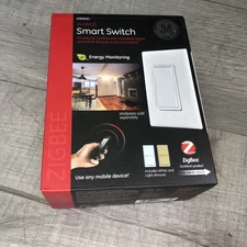 GE ZIGBEE 45856GE In-Wall Smart Dimmer Energy Monitoring / White & Light Almond