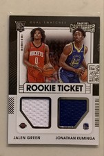 2021-22 Panini Contenders - Rookie Ticket Dual Swatches Jalen Green, Jonathan...