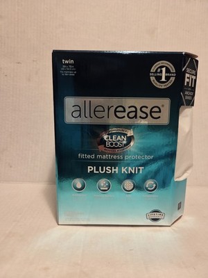 New AllerEase Clean Boost Plush Knit Twin Mattress Protector Soft Waterproof
