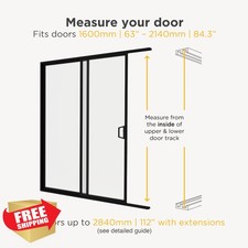 Hakuna Pets V2 Patio Dog Door Screen Large Black Magnetic Locking