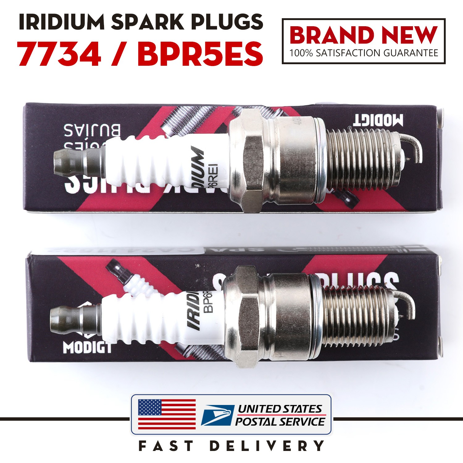 Set of 2 For NGK 4006 BPR5ES 7734 Iridium Spark Plugs for Renault Dodge Suzuki