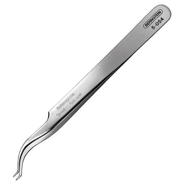 Bernstein SMD Tweezers Sickle Shape Curved Very Sharply Pointed 120mm