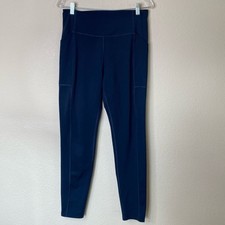 Girlfriend collective leggings navy blue women s large side pockets EUC
