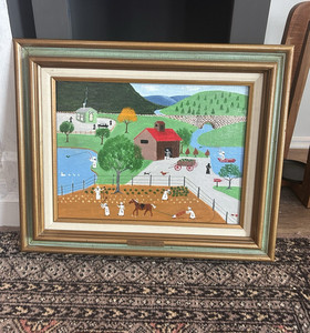New Orleans Primitive Painting “Plowing Time” By William H. Reinhart