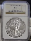 2012 W (Burnished) US Silver Eagle $1 NGC MS69