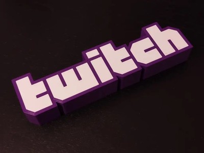 Twitch Logo 3D Sign Desk Display Wall Decor Gaming Gamer Streamer Collectible