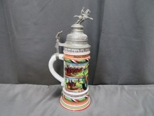 PRE WWI IMPERIAL GERMAN ARMY BEER STEIN-4TH (RHENISH) DRAGOONS-DATED 1909-1911
