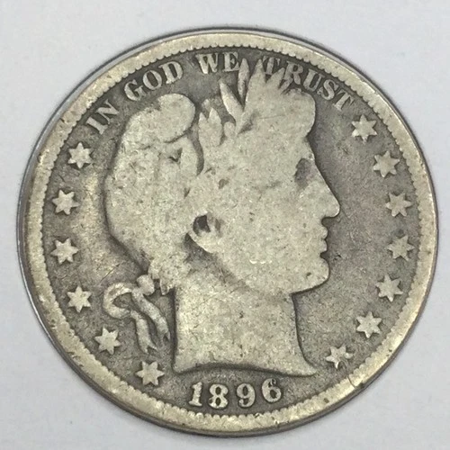 1896 Barber Half Dollar in very good