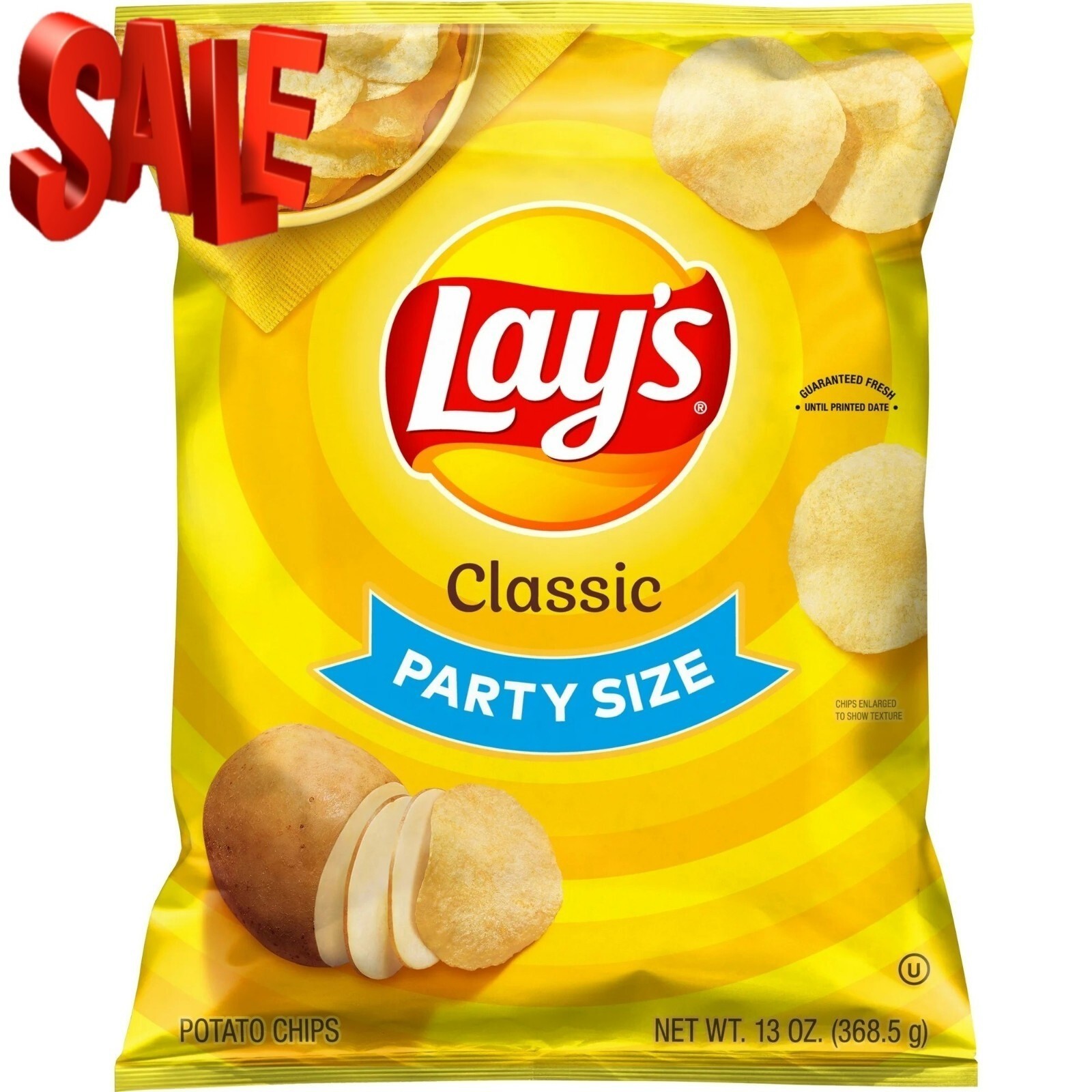 Lay's Classic Potato Chips Party Size, 13 oz Bag