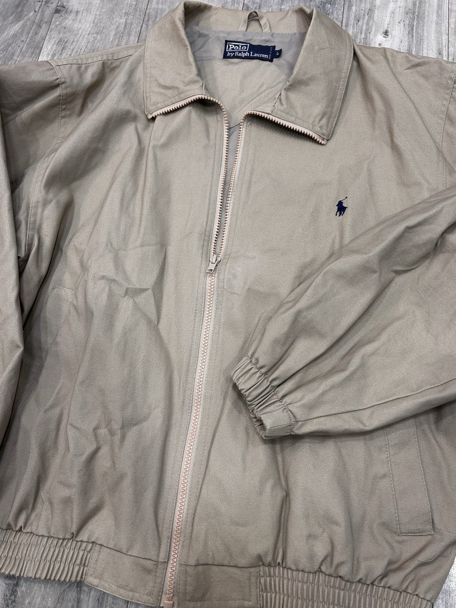 Vintage 90s khaki Ralph Lauren harrington jacket twill cotton pony