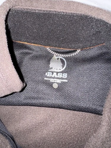 Bass Men's Size L Full Zip Fleece Jacket Brown Polyester Stand-Up Collar image 2