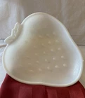 White Milk Glass Strawberry-Shaped Textured Dish for Serving or Decorating