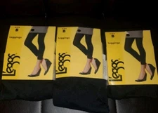 Leggs Leggings Footless Black Size B 3pk