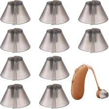 Hearing Aid Domes Replacement - 10 Pcs Dark Gray Tulip Tips for Standard Receive